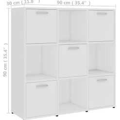 vidaXL Estanterías-Estantería librería madera contrachapada 90x30x90 cm