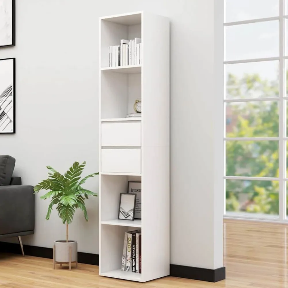 vidaXL Estantería librería madera contrachapada 36x30x171 cm Blanco New