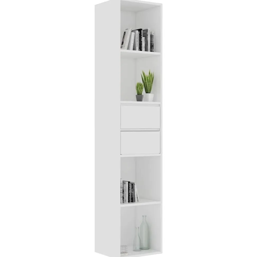 vidaXL Estantería librería madera contrachapada 36x30x171 cm Blanco New