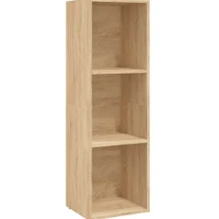 vidaXL Estanterías-Estantería libros/mueble TV contrachapada roble 36x30x114 cm