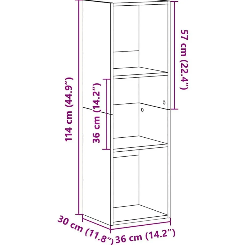 vidaXL Estanterías-Estantería libros/mueble TV contrachapada roble 36x30x114 cm