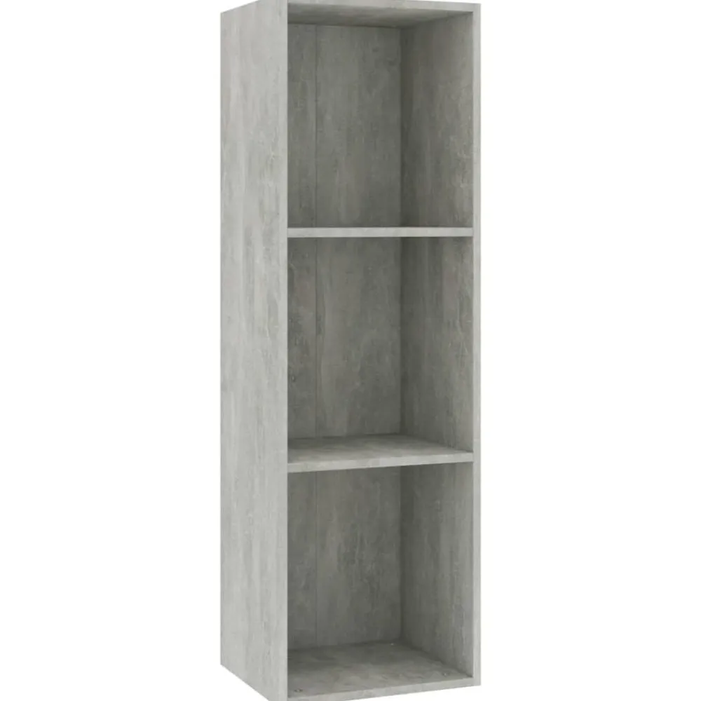 vidaXL Estanterías-Estantería libros/mueble TV contrachapada hormigón 36x30x114cm