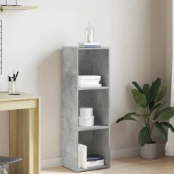 vidaXL Estanterías-Estantería libros/mueble TV contrachapada hormigón 36x30x114cm
