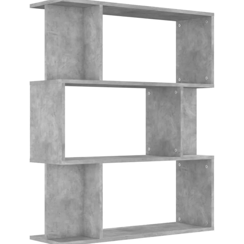 vidaXL Estanterías-Estantería madera contrachapada gris hormigón 80x24x96cm
