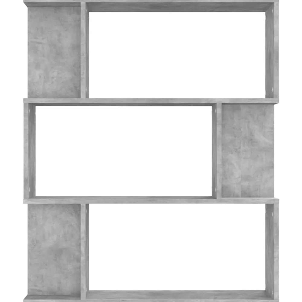 vidaXL Estanterías-Estantería madera contrachapada gris hormigón 80x24x96cm