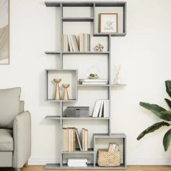 vidaXL Estantería madera contrachapada gris hormigón 92x29x188 cm Gris hormig&oacute;n Best