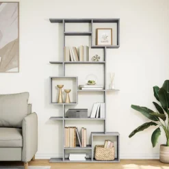 vidaXL Estantería madera contrachapada gris hormigón 92x29x188 cm Gris hormig&oacute;n Best