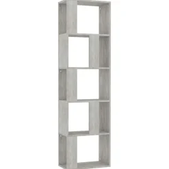 vidaXL Estantería madera contrachapada gris hormigón 45x24x159cm Gris hormigón Clearance
