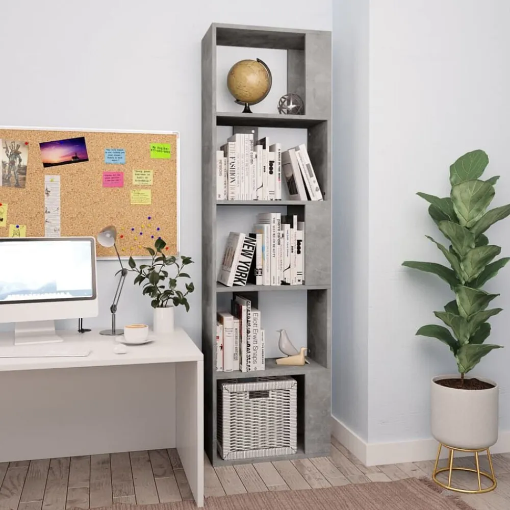 vidaXL Estantería madera contrachapada gris hormigón 45x24x159cm Gris hormigón Clearance