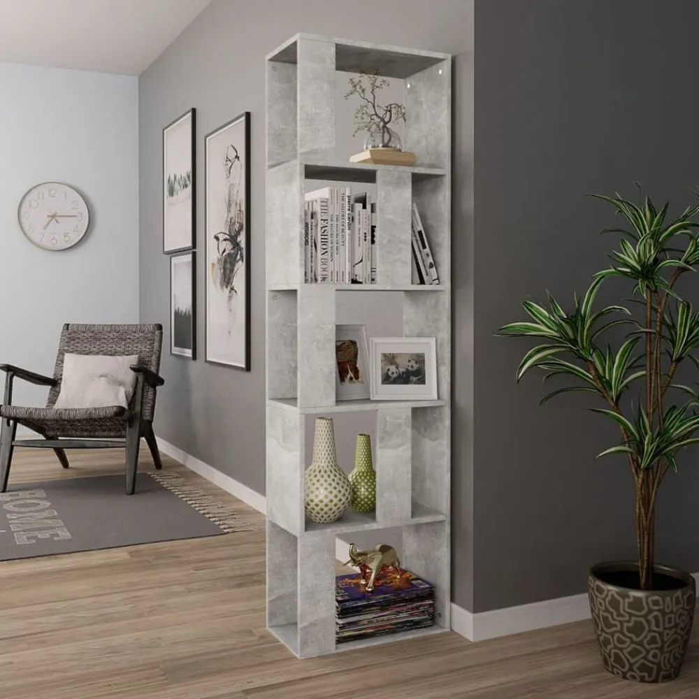 vidaXL Estantería madera contrachapada gris hormigón 45x24x159cm Gris hormigón Clearance
