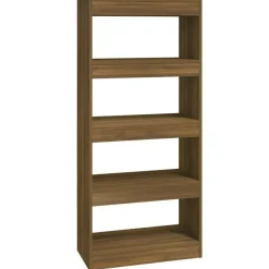 vidaXL Estantería madera contrachapada marrón roble 60x30x135 cm Marr&oacute;n roble Outlet