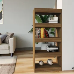 vidaXL Estantería madera contrachapada marrón roble 60x30x135 cm Marr&oacute;n roble Outlet