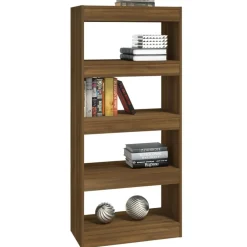 vidaXL Estantería madera contrachapada marrón roble 60x30x135 cm Marr&oacute;n roble Outlet