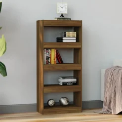 vidaXL Estantería madera contrachapada marrón roble 60x30x135 cm Marr&oacute;n roble Outlet