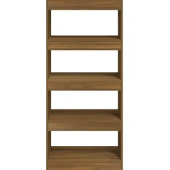 vidaXL Estantería madera contrachapada marrón roble 60x30x135 cm Marr&oacute;n roble Outlet