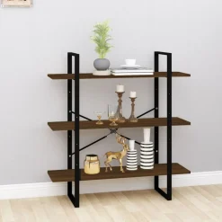 vidaXL Estanterías-Estantería madera contrachapada roble ahumado 100x30x105 cm