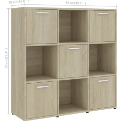 vidaXL Estanterías-Estantería madera contrachapada color 90x30x90 cm
