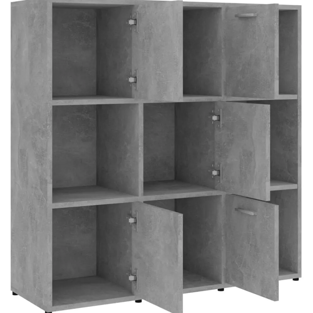 vidaXL Estantería madera contrachapada gris hormigón 90x30x90 cm Gris hormigón New