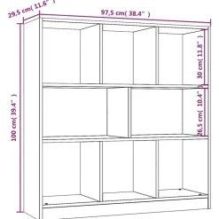 vidaXL Estanterías-Estantería madera contrachapada marrón roble 97,5x29,5x100 cm