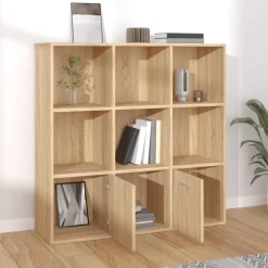 vidaXL Estanterías-Estantería madera contrachapada color 98x30x98cm
