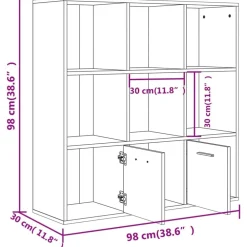 vidaXL Estanterías-Estantería madera contrachapada color 98x30x98cm