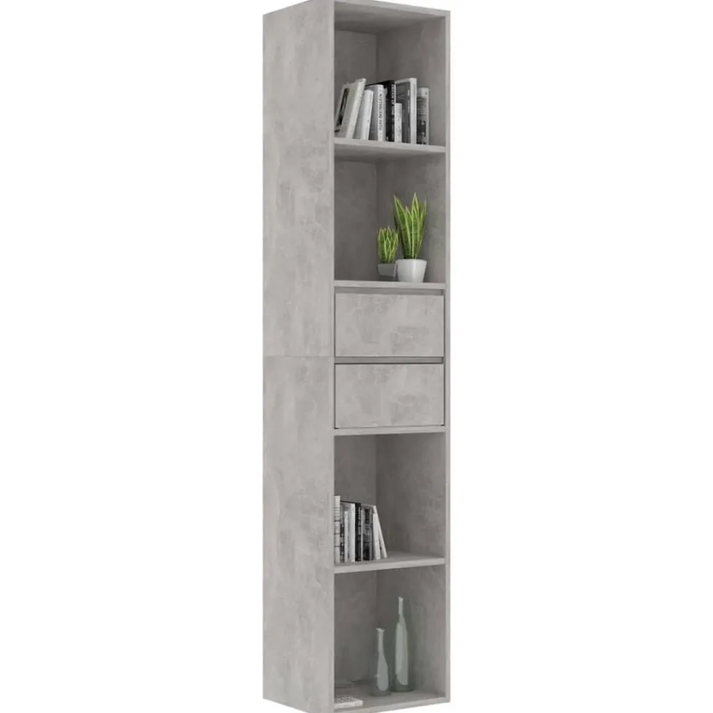 vidaXL Estanterías-Estantería madera contrachapada gris hormigón 36x30x171 cm