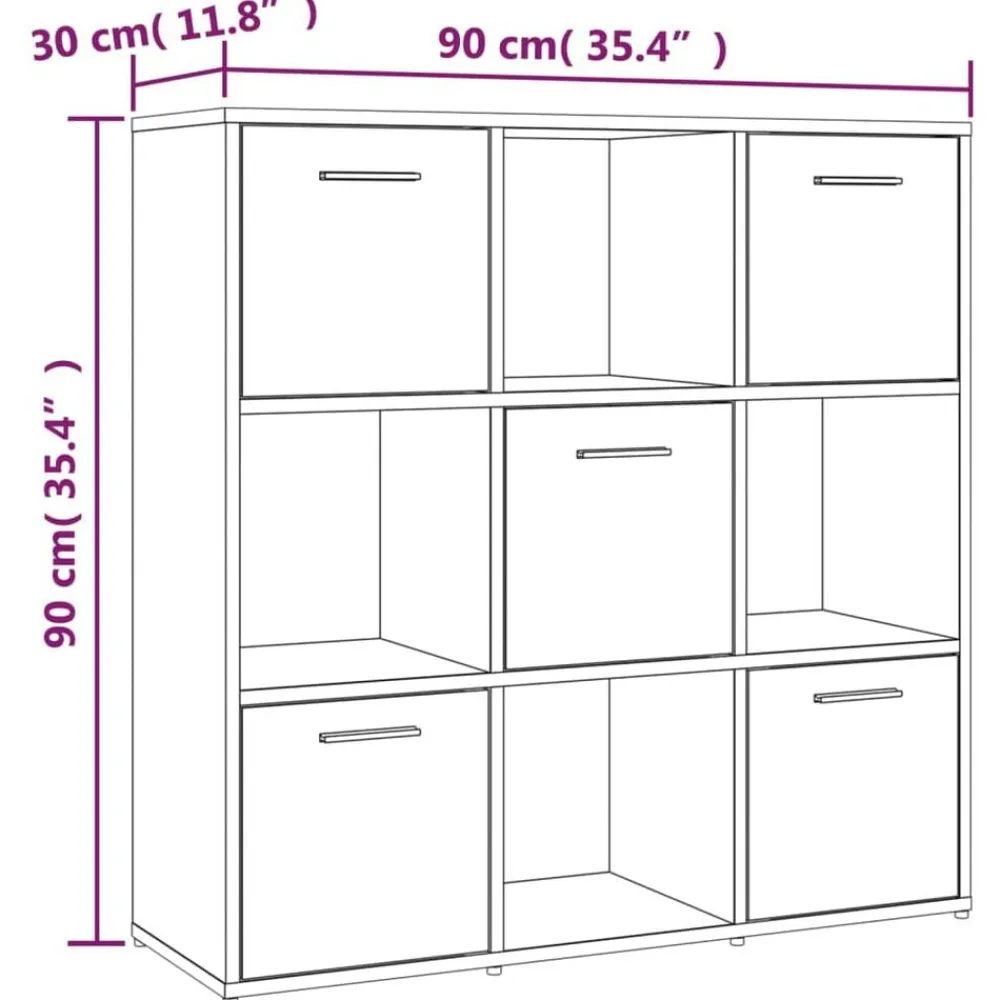 vidaXL Estanterías-Estantería madera contrachapada 90x30x90cm