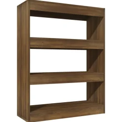vidaXL Estanterías-Estantería madera contrachapada marrón roble 80x30x103 cm