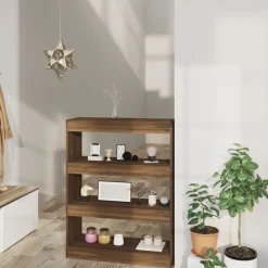 vidaXL Estanterías-Estantería madera contrachapada marrón roble 80x30x103 cm