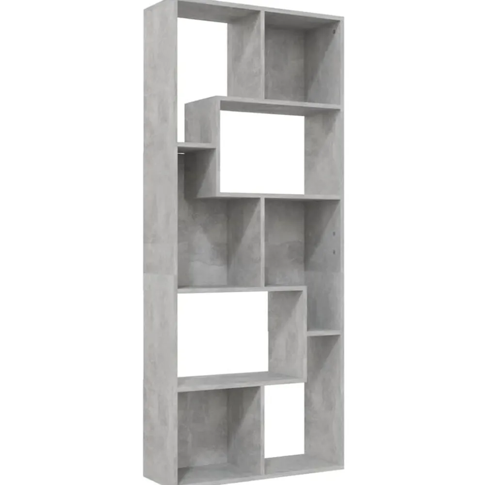 vidaXL Estanterías-Estantería madera contrachapada gris hormigón 67x24x161 cm