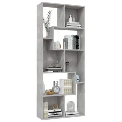 vidaXL Estanterías-Estantería madera contrachapada gris hormigón 67x24x161 cm