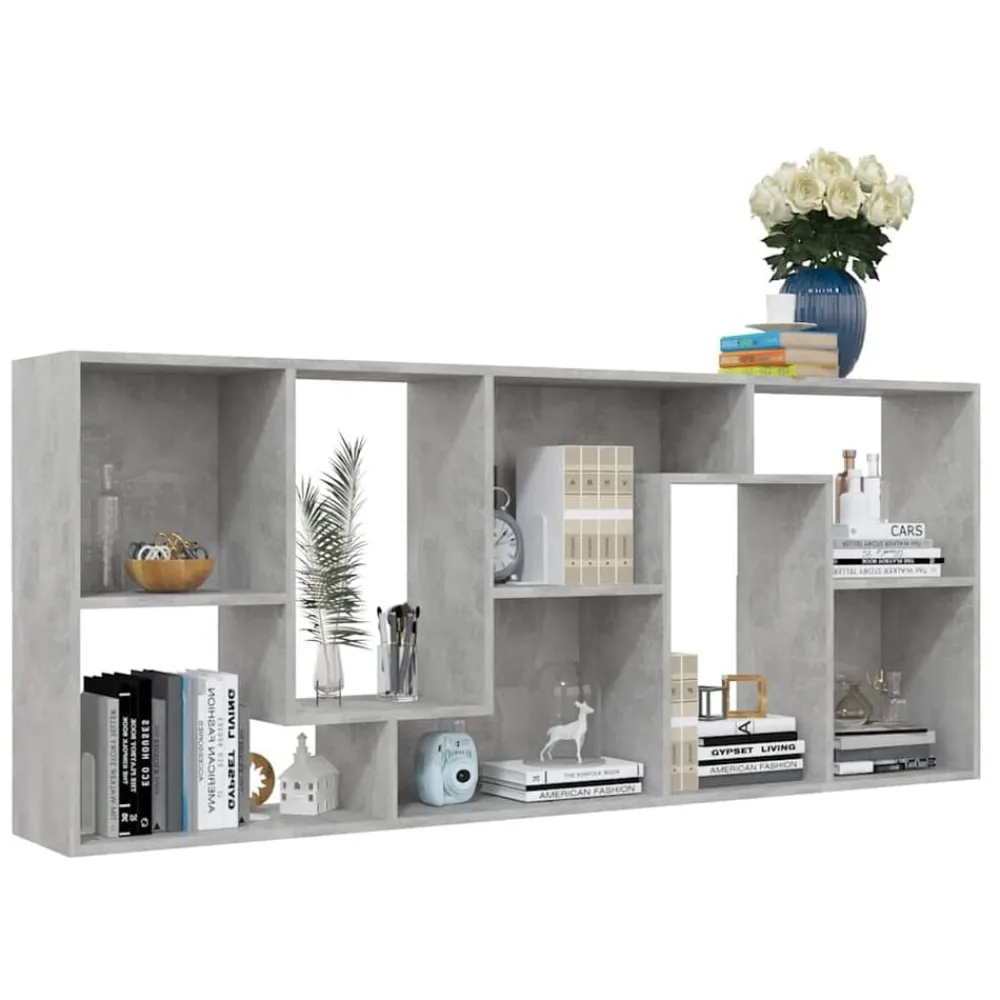 vidaXL Estanterías-Estantería madera contrachapada gris hormigón 67x24x161 cm