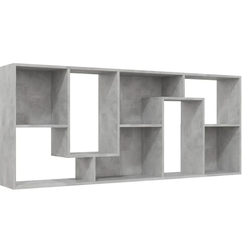 vidaXL Estanterías-Estantería madera contrachapada gris hormigón 67x24x161 cm
