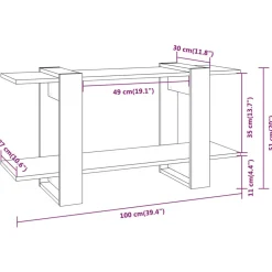 vidaXL Estantería madera contrachapada gris hormigón 100x30x51 cm Gris hormigón Outlet