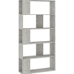 vidaXL Estanterías-Estantería madera contrachapada gris hormigón 80x24x159cm