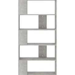 vidaXL Estanterías-Estantería madera contrachapada gris hormigón 80x24x159cm