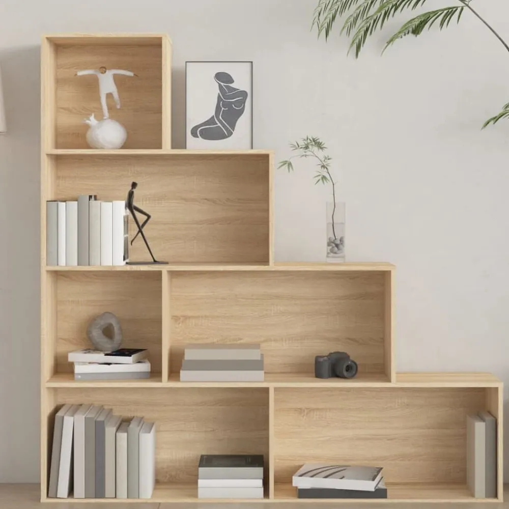 vidaXL Estantería madera contrachapada color 155x24x160cm Roble Sonoma Online