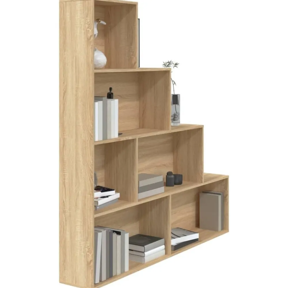 vidaXL Estantería madera contrachapada color 155x24x160cm Roble Sonoma Online