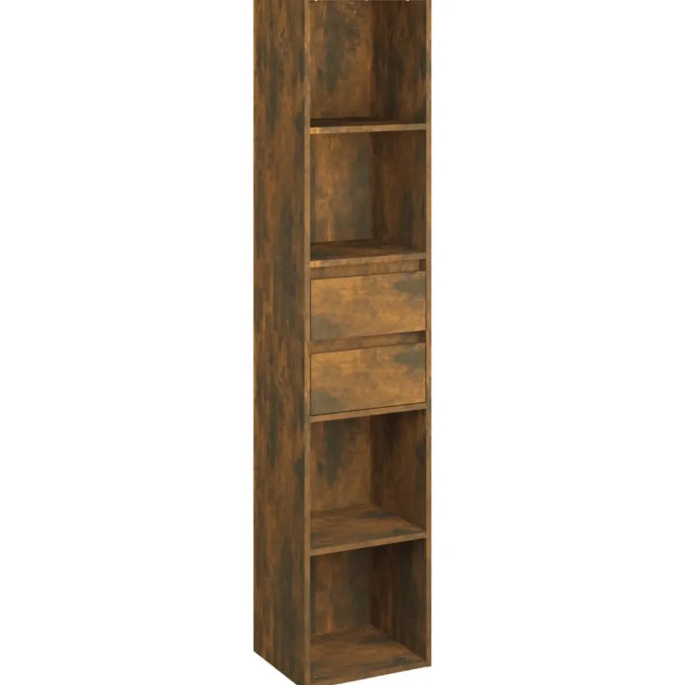 vidaXL Estantería madera contrachapada color 36x30x171cm Roble ahumado