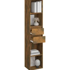 vidaXL Estantería madera contrachapada color 36x30x171cm Roble ahumado
