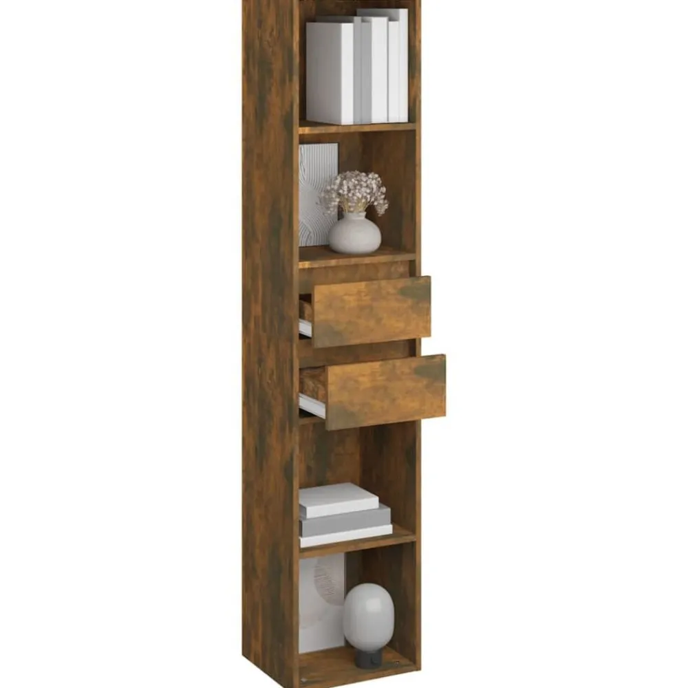 vidaXL Estantería madera contrachapada color 36x30x171cm Roble ahumado