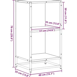 vidaXL Estanterías-Estantería madera contrachapada color roble 40x35x76 cm