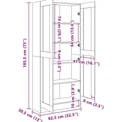 vidaXL Estanterías-Estantería madera contrachapada 82,5x30,5x185,5 cm