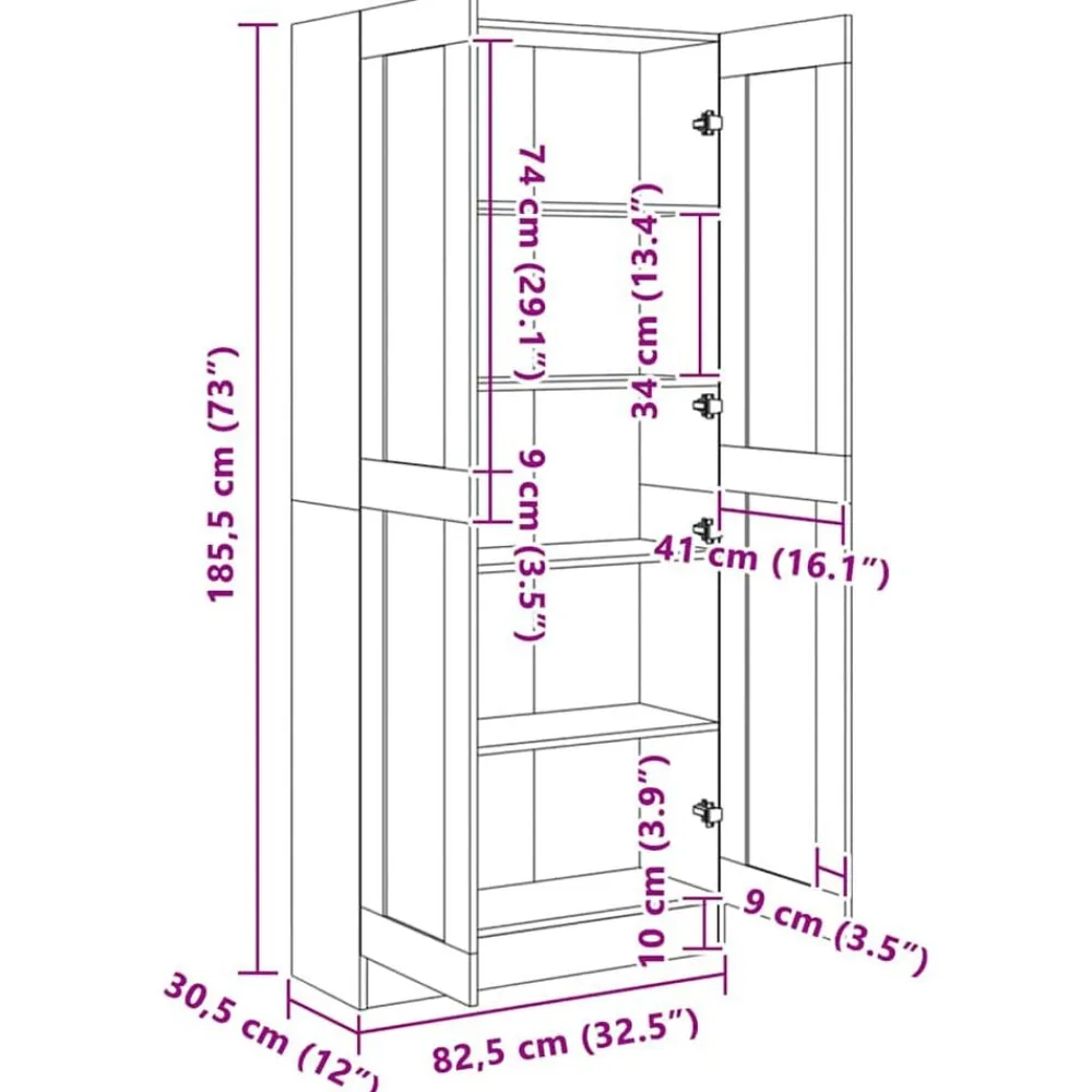 vidaXL Estanterías-Estantería madera contrachapada 82,5x30,5x185,5 cm