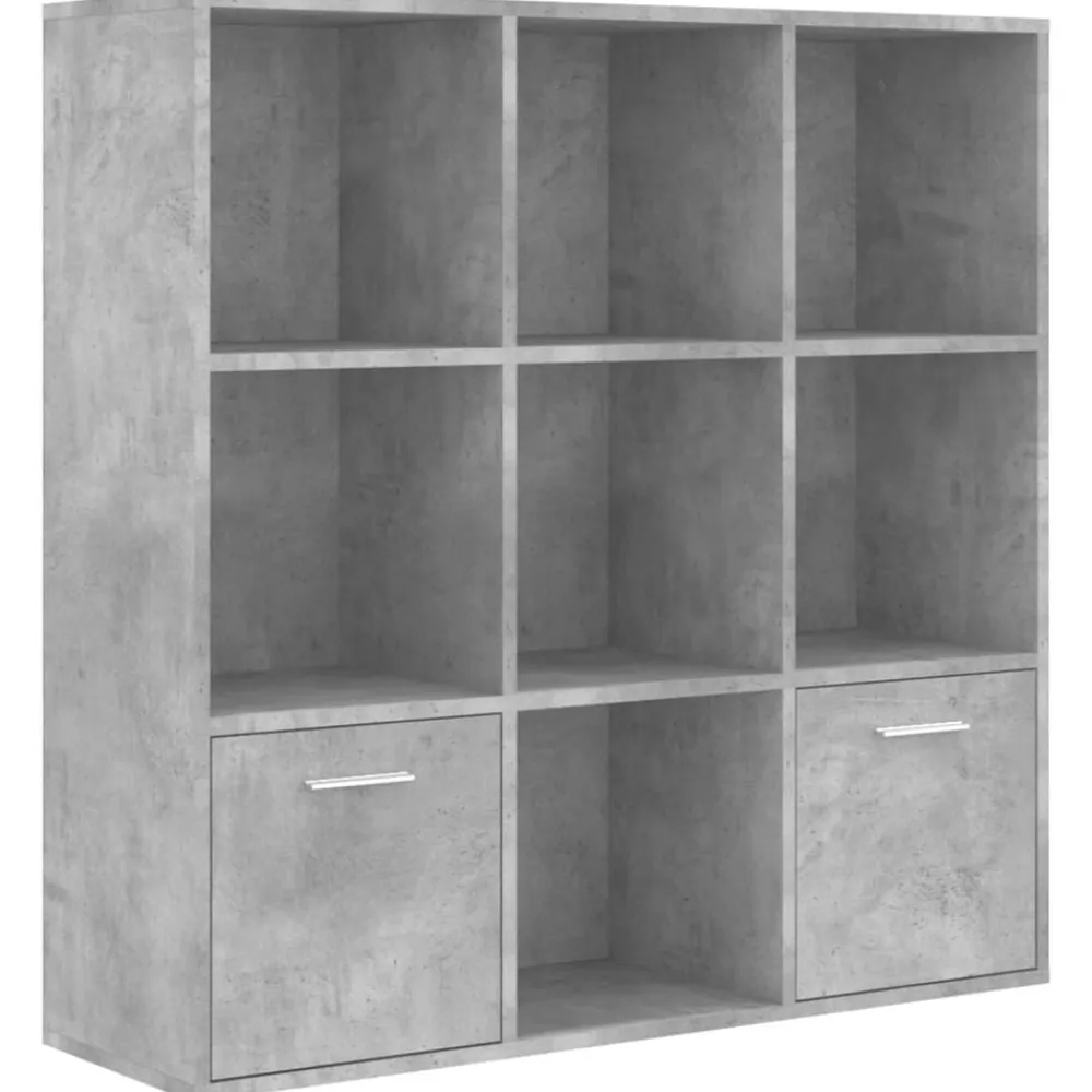 vidaXL Estanterías-Estantería madera contrachapada gris hormigón 98x30x98 cm