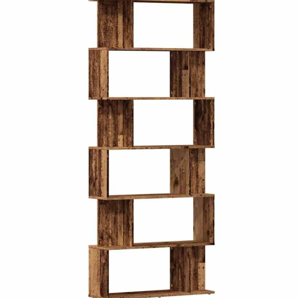 vidaXL Estanterías-Estantería madera de ingeniería madera envejecida 80x24x192 cm