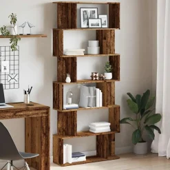 vidaXL Estanterías-Estantería madera de ingeniería madera envejecida 80x24x192 cm