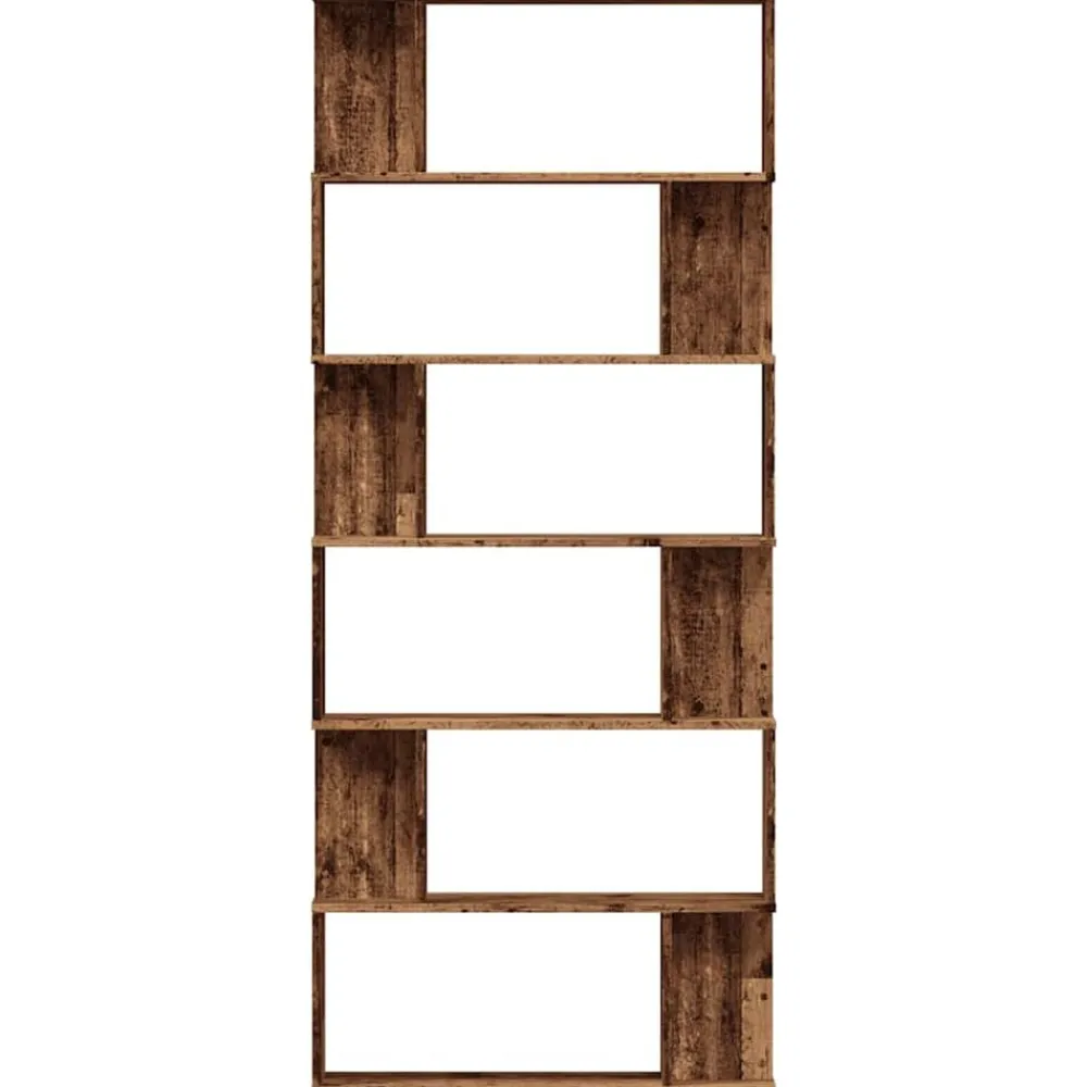 vidaXL Estanterías-Estantería madera de ingeniería madera envejecida 80x24x192 cm