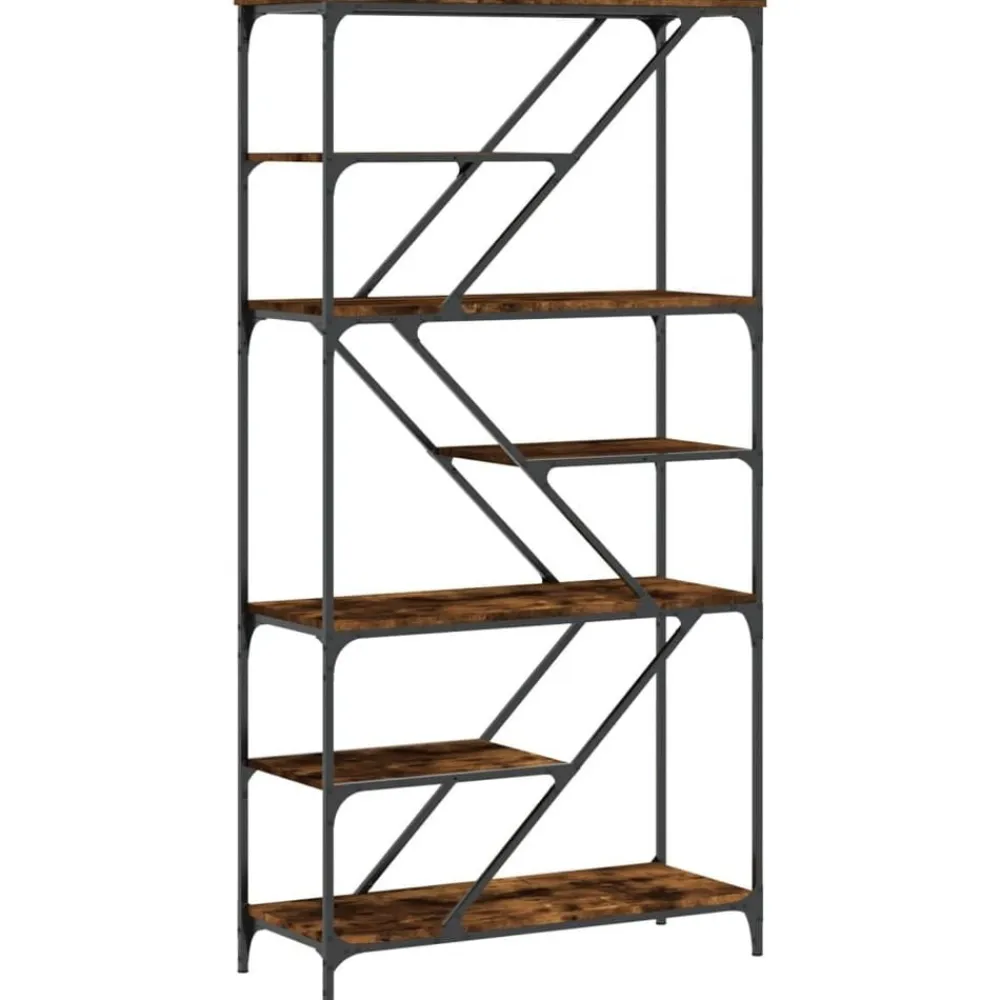 vidaXL Estanterías-Estantería madera de ingeniería acero 91x36x176cm