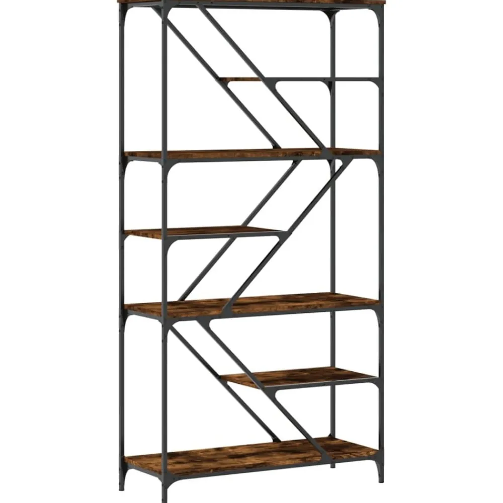 vidaXL Estanterías-Estantería madera de ingeniería acero 91x36x176cm